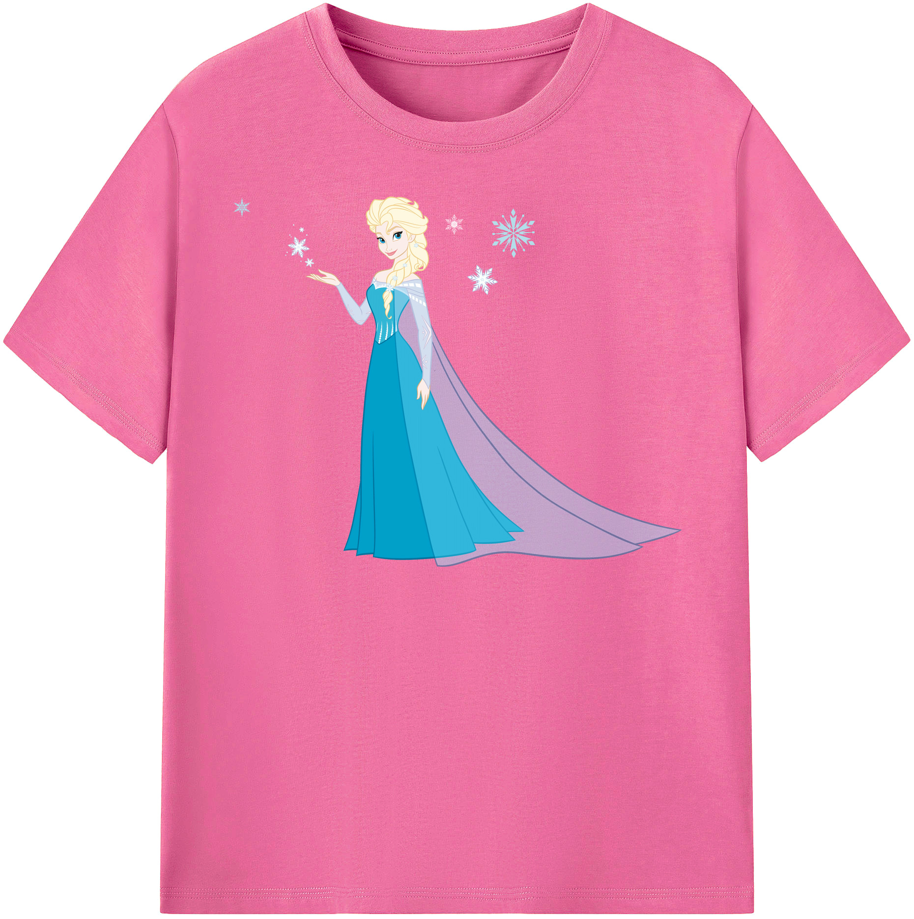 （画像用） アナと雪の女王 アンナ エルサ Frozen Anna Elsa レディースカジュアルプリントTシャツ（綿100％）